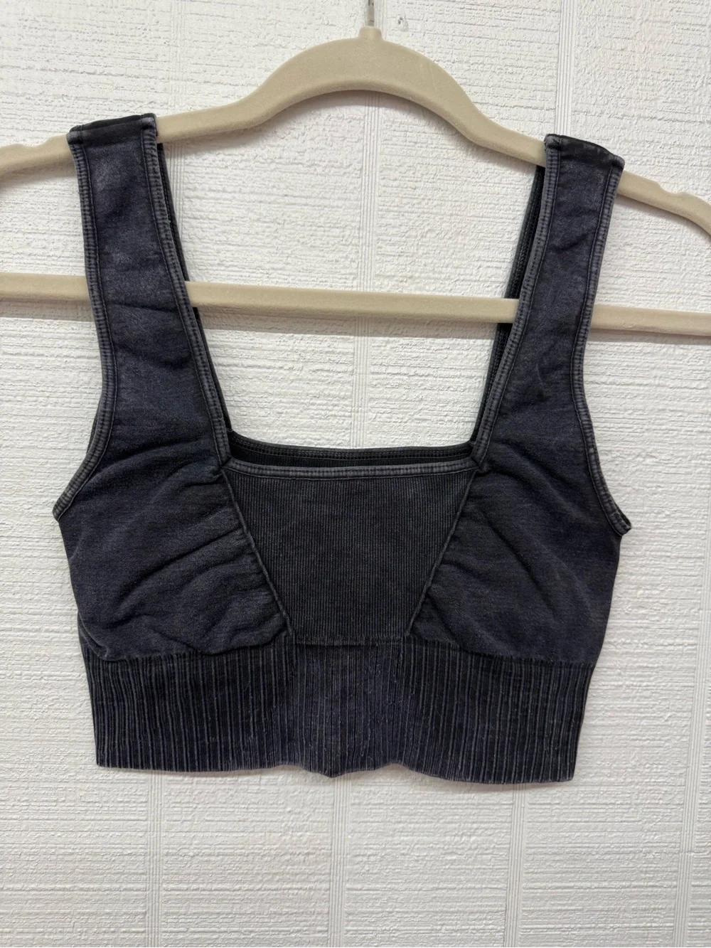 Free People Ribbed Scoop Sports Bralette - Charcoal
